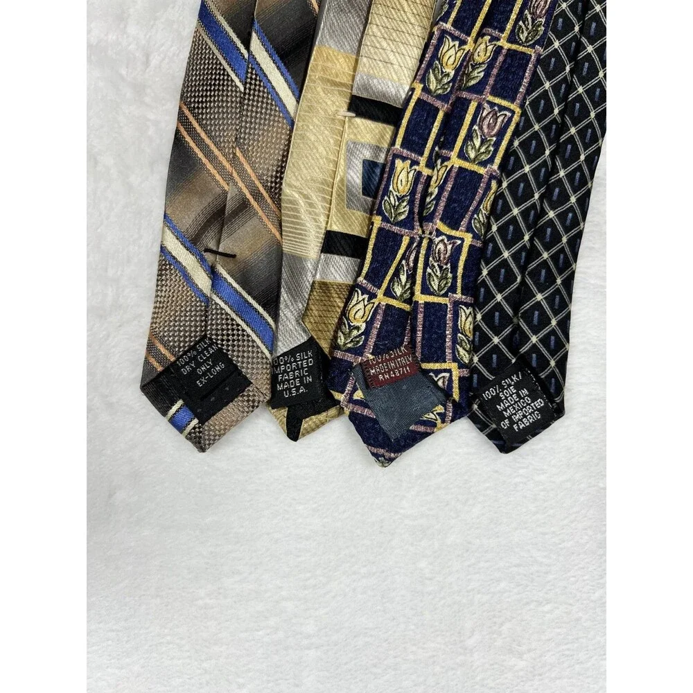 Silk Necktie Lot of 4 Designer Ties Bill Blass CC Hughes Murano Campia